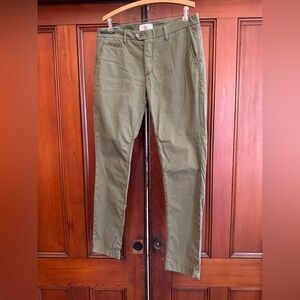 Teleria Zed ROBIN Olive Green Stretch Cotton Trousers Made in Italy, 34x32, NEW!